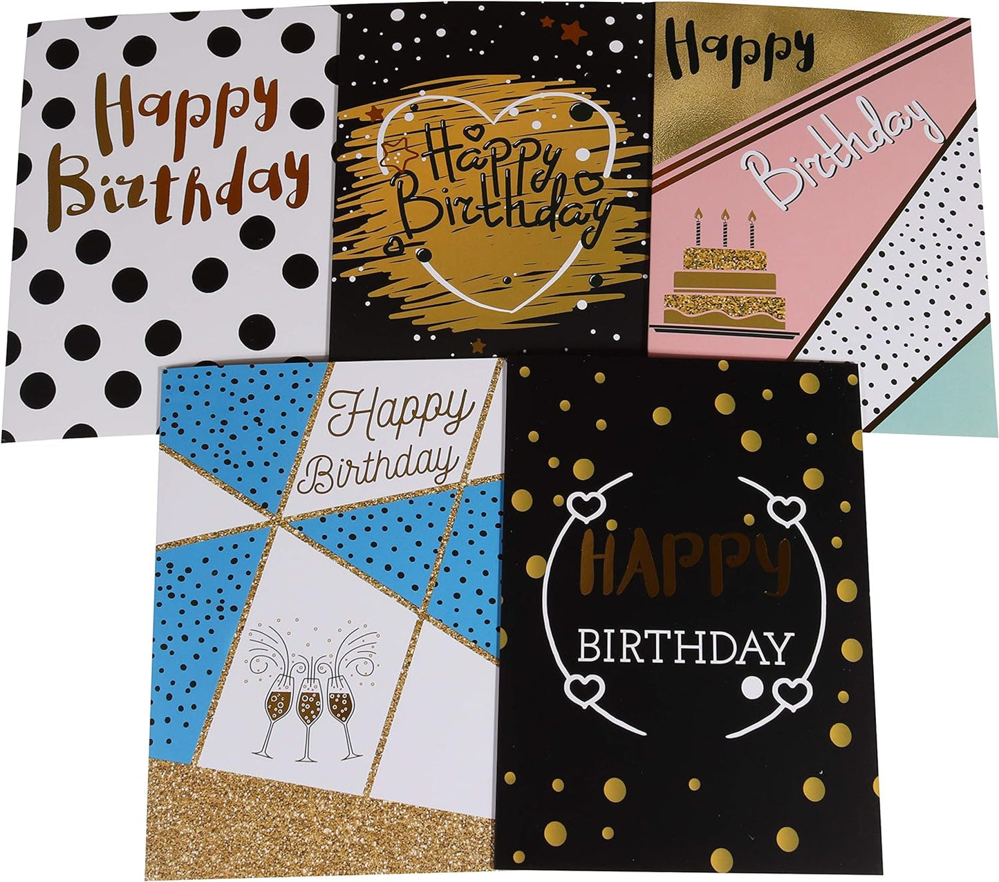 20 x Birthday Cards with Gold Embellishments