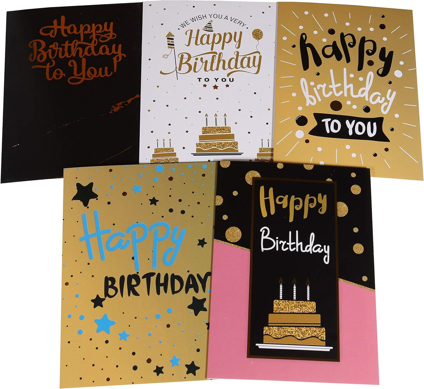 20 x Birthday Cards with Gold Embellishments