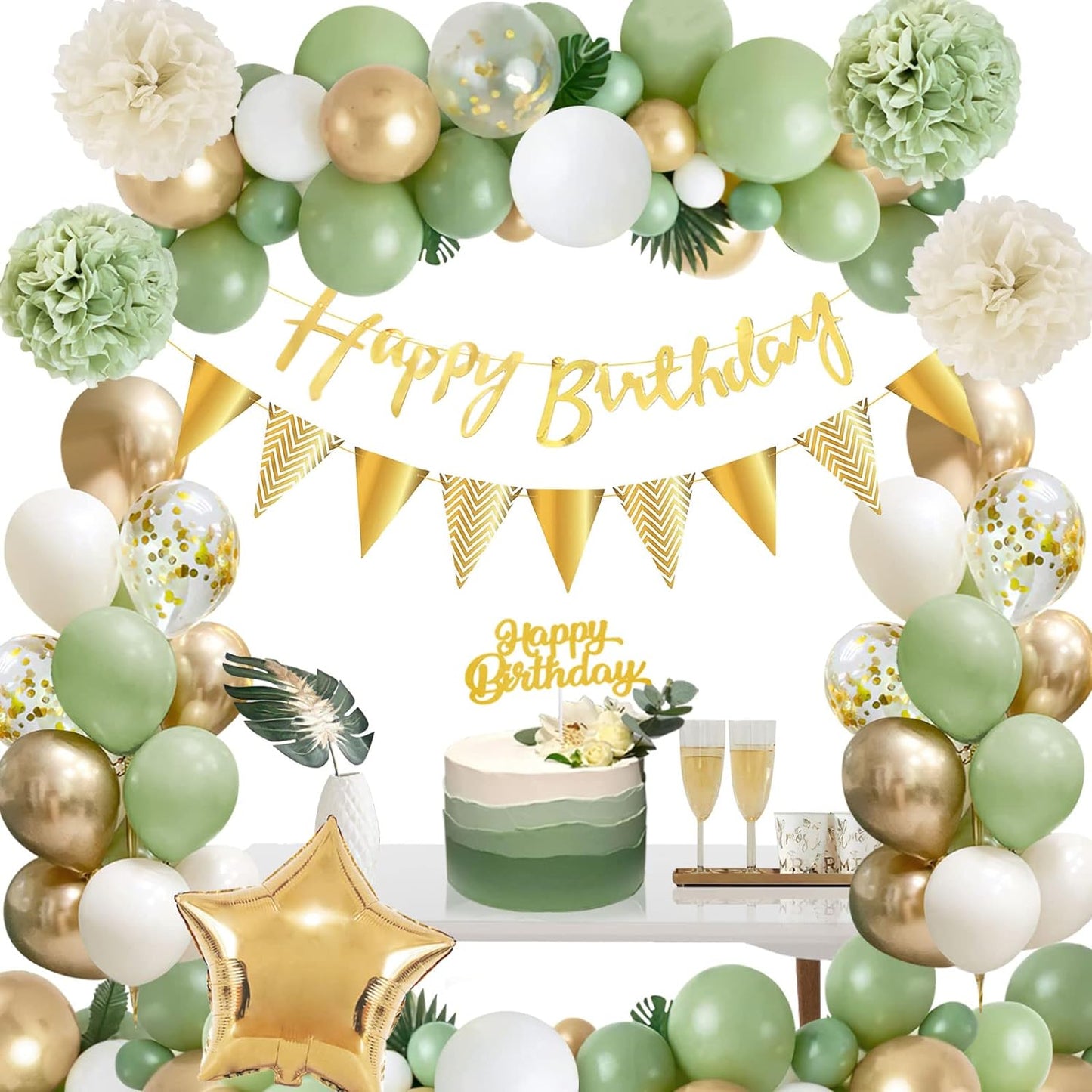 Birthday Decoration - Olive Green