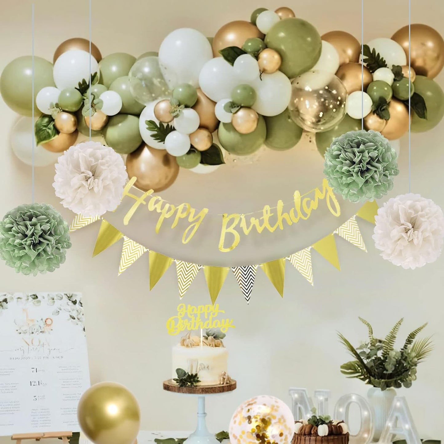 Birthday Decoration - Olive Green