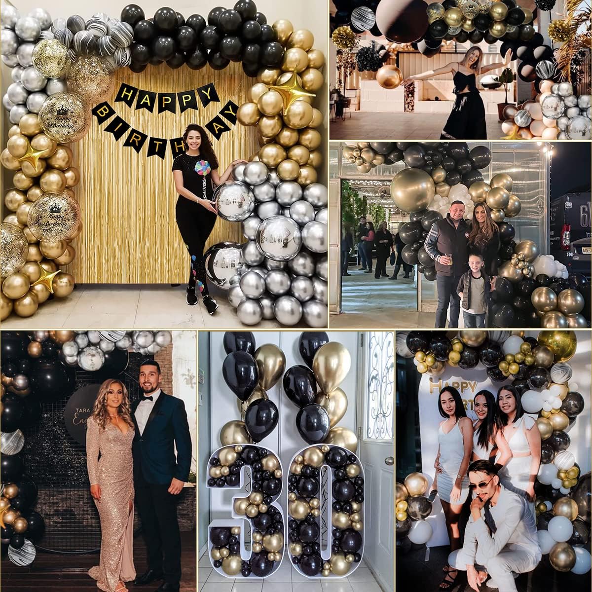 Birthday Decoration Black & Gold