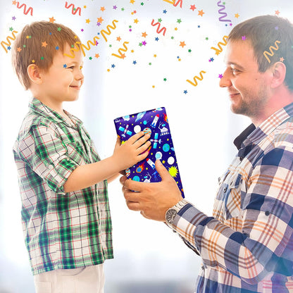 Kids Wrapping Paper Sheets - Rocket & Space