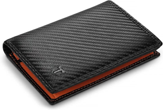 RFID Blocking Carbon Fibre Leather Wallet Gift Set