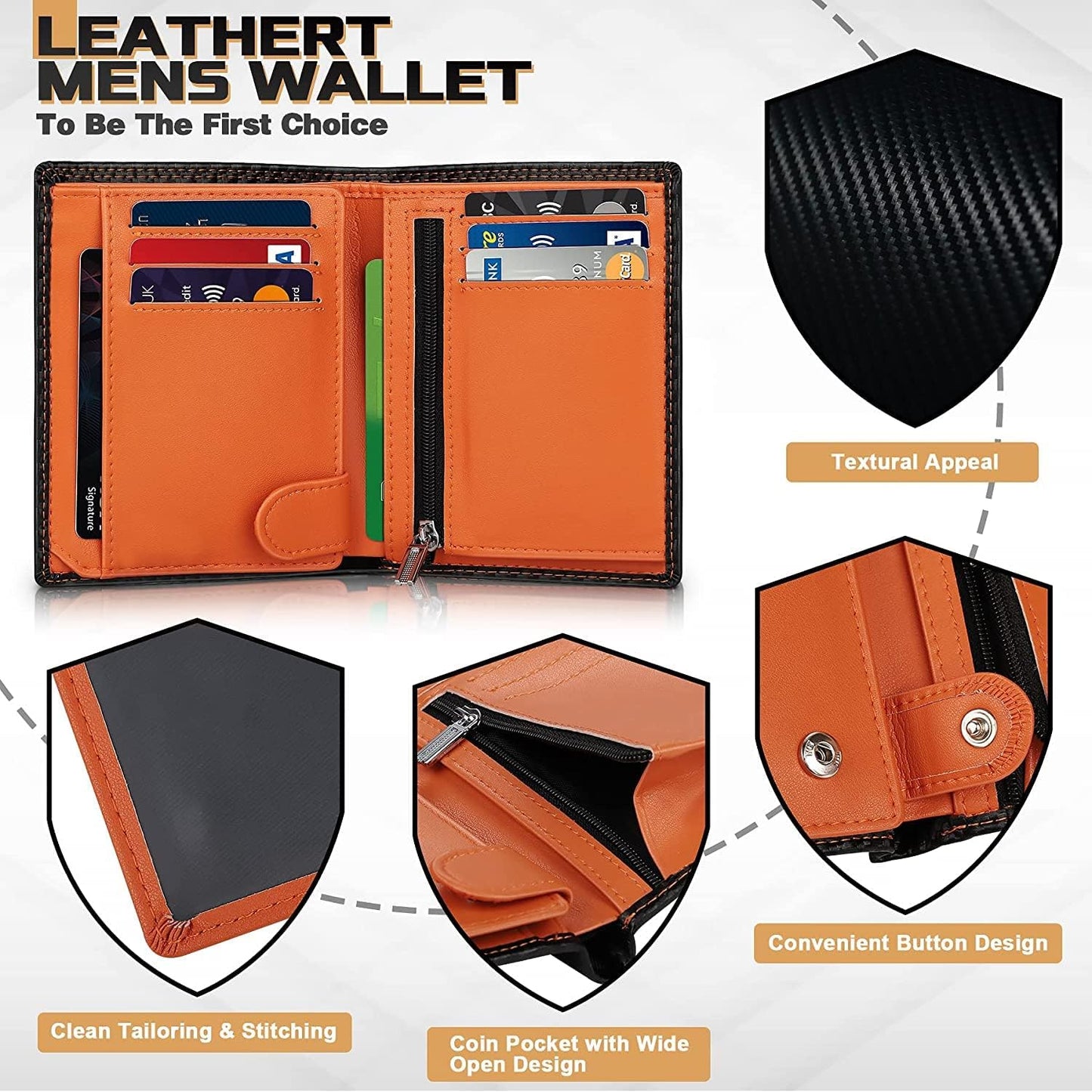 RFID Blocking Carbon Fibre Leather Wallet Gift Set