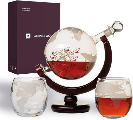 Whiskey Decanter and Glass Gift Set