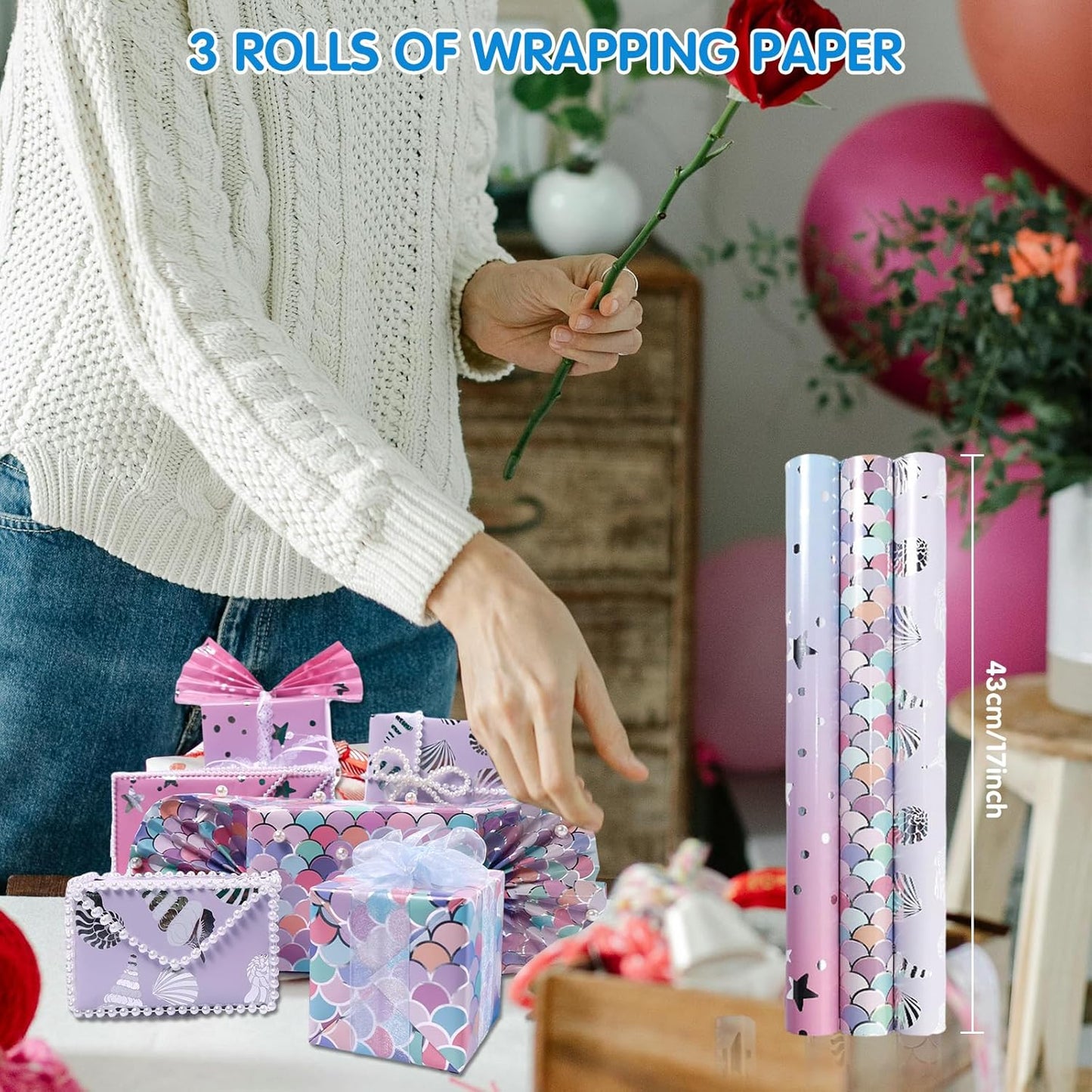 Kids Wrapping Paper Roll - Pink