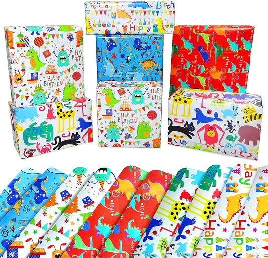 Kids Wrappingg Paper Sheets - Dinosours