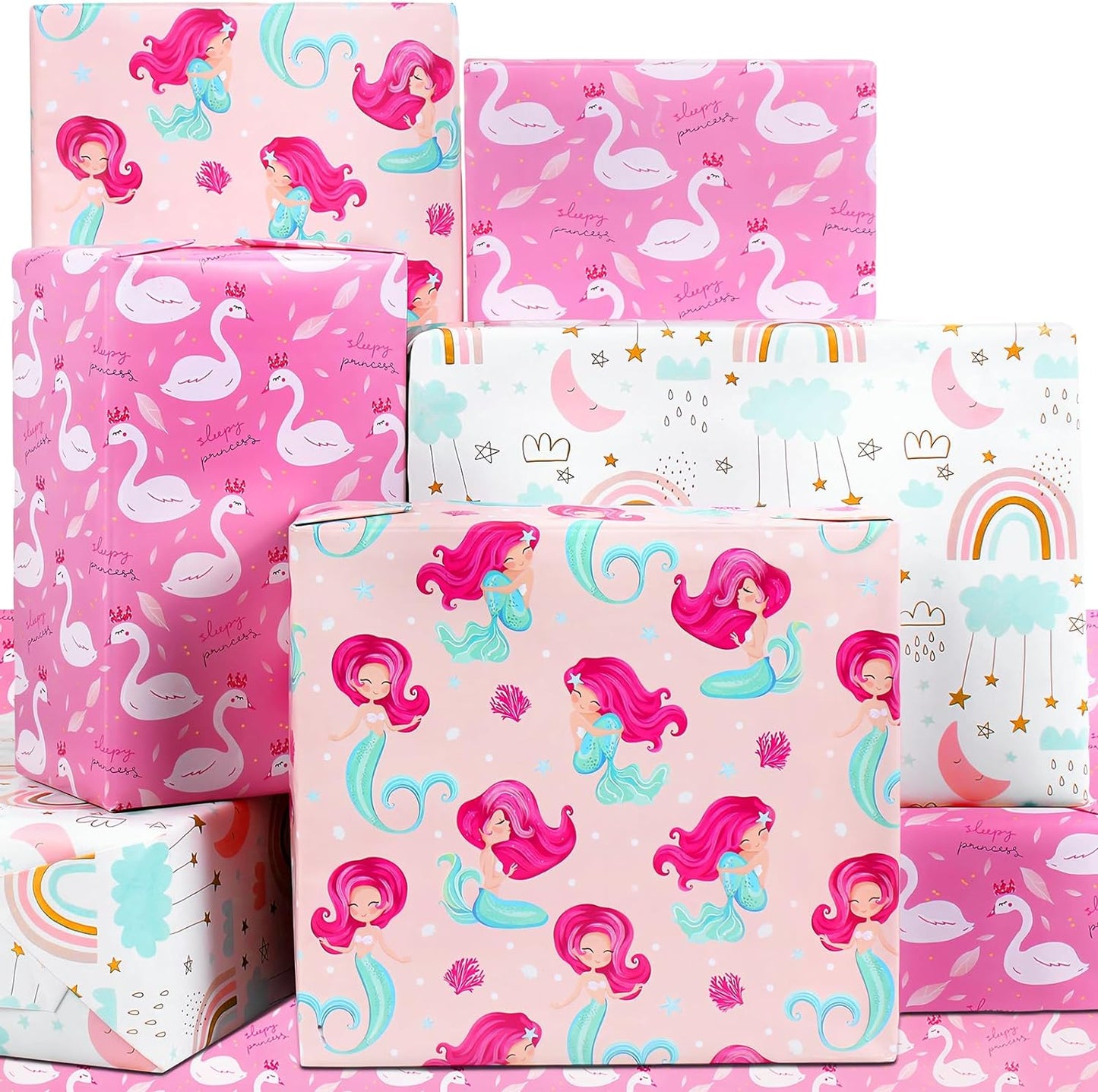 Kids Wrapping Paper Sheets - Pink Princess