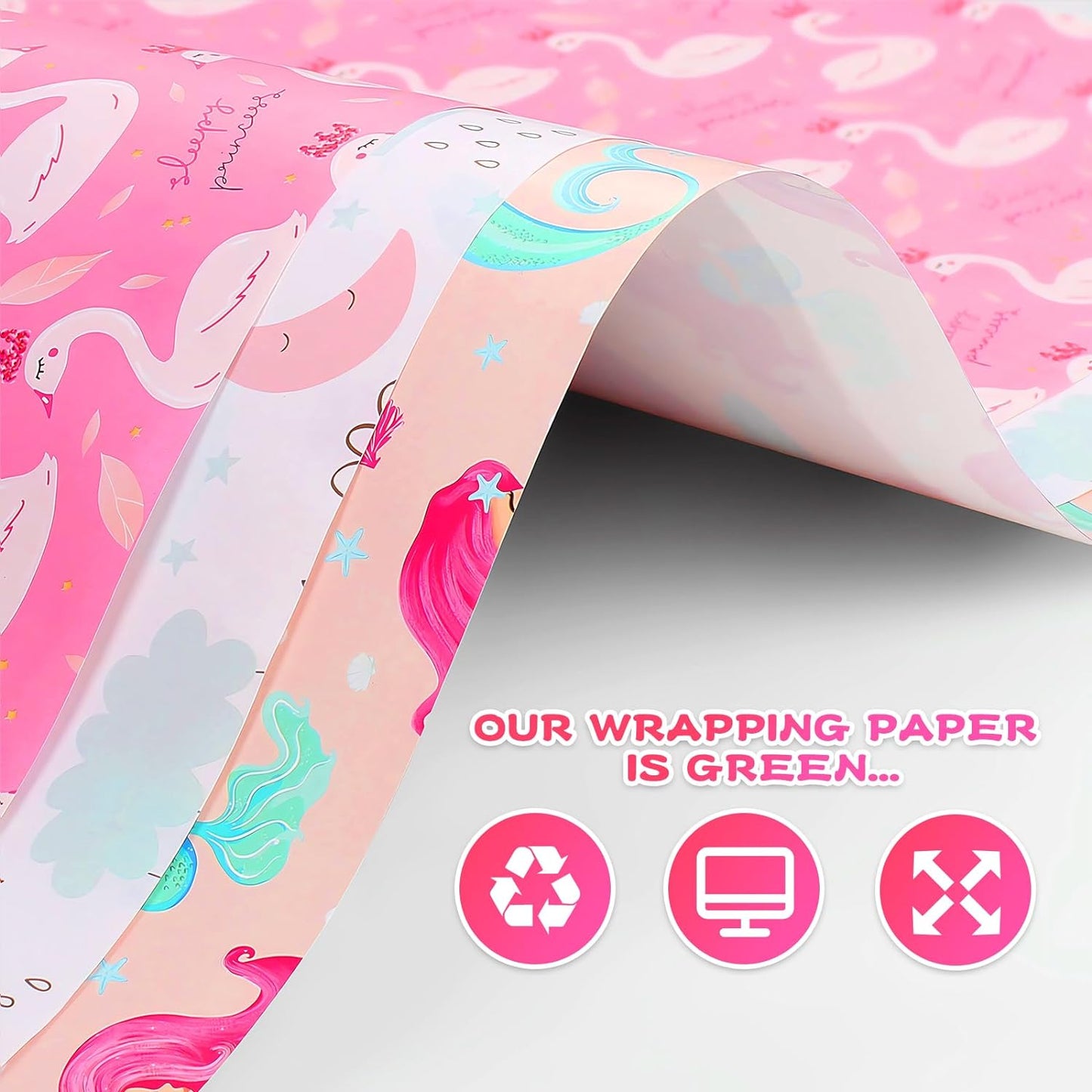 Kids Wrapping Paper Sheets - Pink Princess