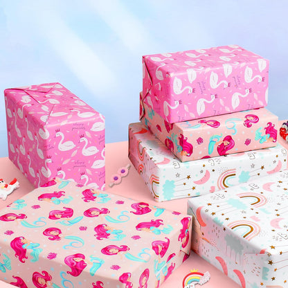 Kids Wrapping Paper Sheets - Pink Princess