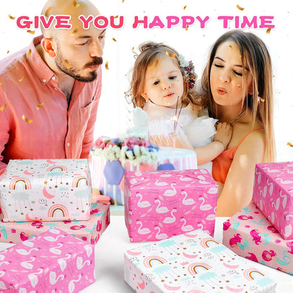 Kids Wrapping Paper Sheets - Pink Princess