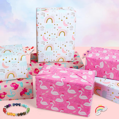 Kids Wrapping Paper Sheets - Pink Princess