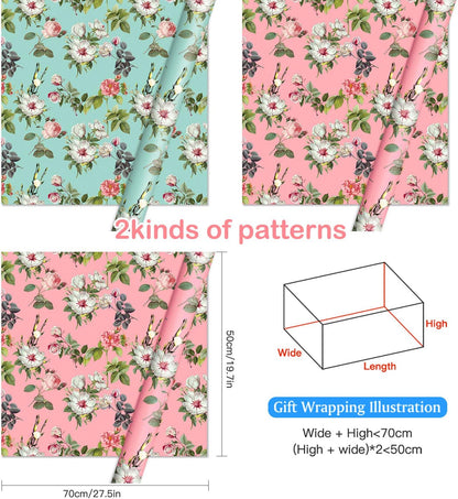 Wrapping Paper Sheets - Floral