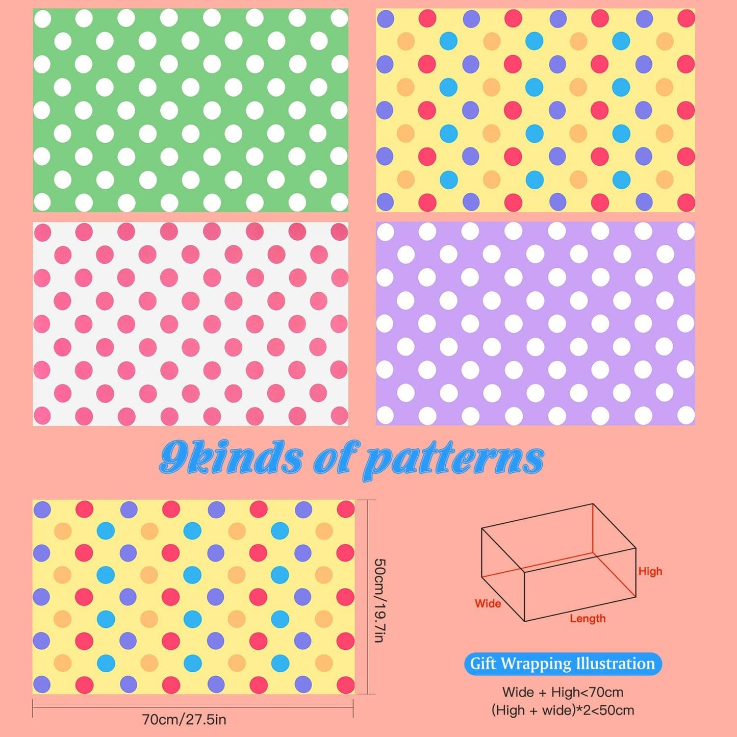 Wrapping Paper Sheets - Poka Dots